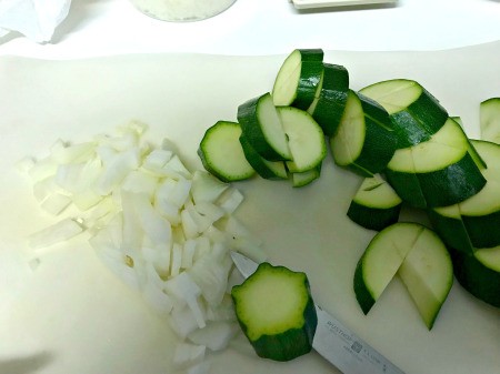 chopped onion & zucchini
