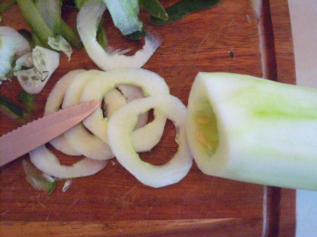 cutting Cucumber slices