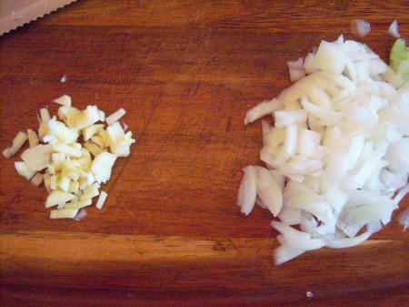 chopped garlic & onions