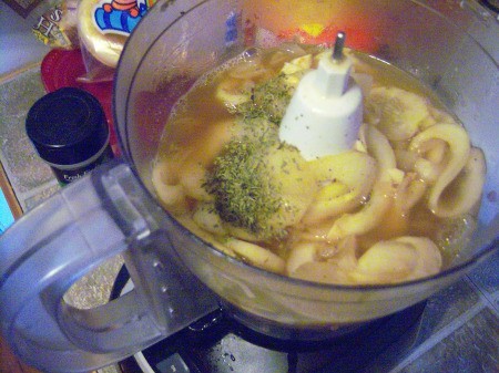 Cucumber & avocado in food processor