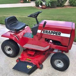 Value of a 1985 Snapper LT11 Mower - bright red vintage riding mower