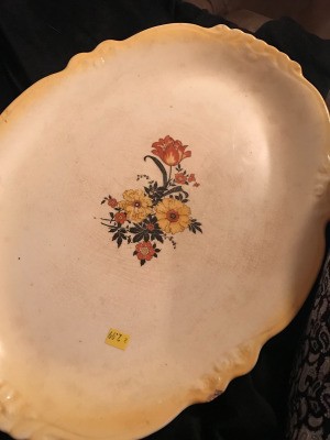 Information on a Homer Laughlin Platter - platter with flowers in the center