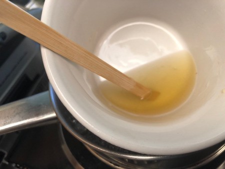 How to Make Natural Tinted Lip Balm - stir until all lumps are melted, can be used plain at this point