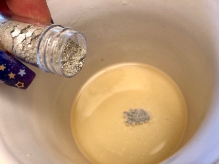 How to Make Natural Tinted Lip Balm - adding edible glitter and essential oil