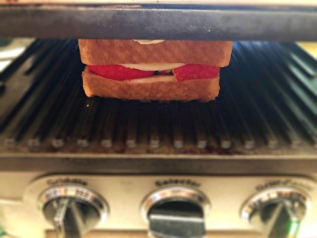sandwich in panini grill