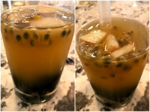 Boba added to Passionfruit Green Tea with