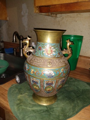 Value of a Japanese Champleve Cloisonné Vase - enameled metal vase