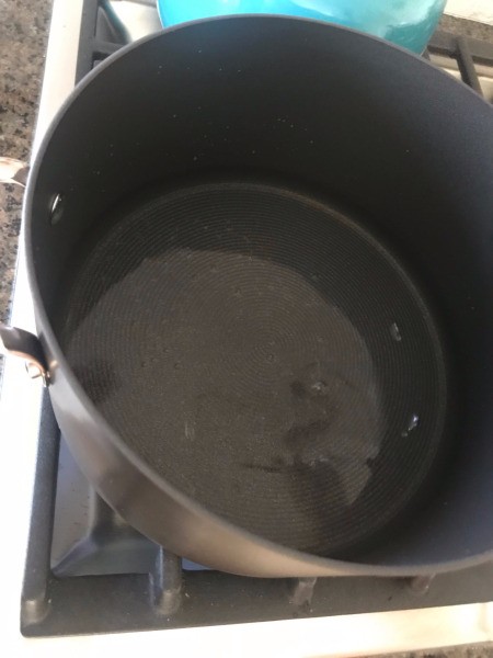 boiling water in pan