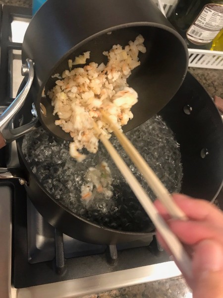adding shrimp to water