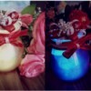 Color Tinted Glass Jars - colored jars decorated with ribbons and bows