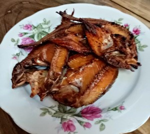 Spicy Sweet Dried Fish on plate