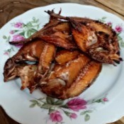 Spicy Sweet Dried Fish on plate