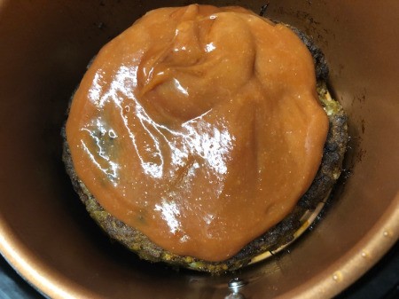 Glaze on uncooked Meat Loaf in air fryer