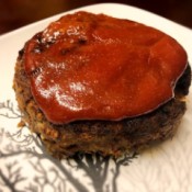 Air Fryer Glazed Meat Loaf on plate