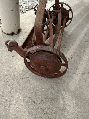 Information on an Old Reel Mower - rusty reel mower