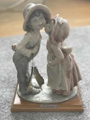 Value of a G Armani Capodimonte Figurine - boy and girl kissing