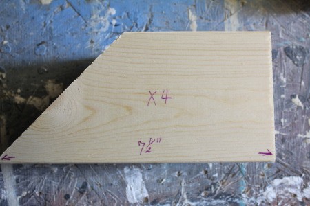 Wooden Barn Star Quilt Pattern - short piece with cut made