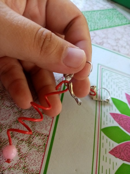 Spiral Paper Clip Earrings - insert the loop through an earring hook