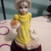 Identifying a Figurine - girl in long yellow dress and tan bonnet carrying a basket