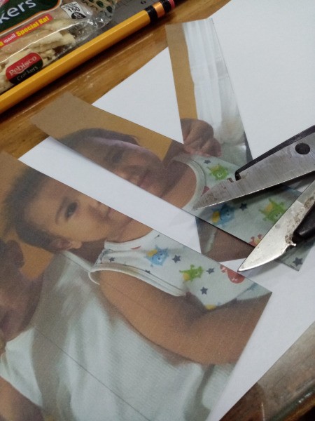 Making a Zigzag 3D Photo - cut the photos along the lines, keep the two photos separate