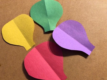 3D Hot Air Balloon Card - cut them all out and unfold