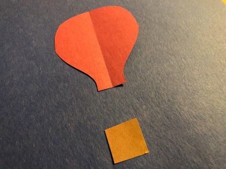 3D Hot Air Balloon Card - cut out a small square for the basket