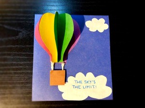 3D Hot Air Balloon Card - finished card
