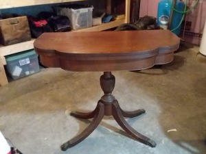 Identifying a Vintage Fold Top Table - table with fold down leaf closed