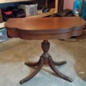 Identifying a Vintage Fold Top Table - table with fold down leaf closed