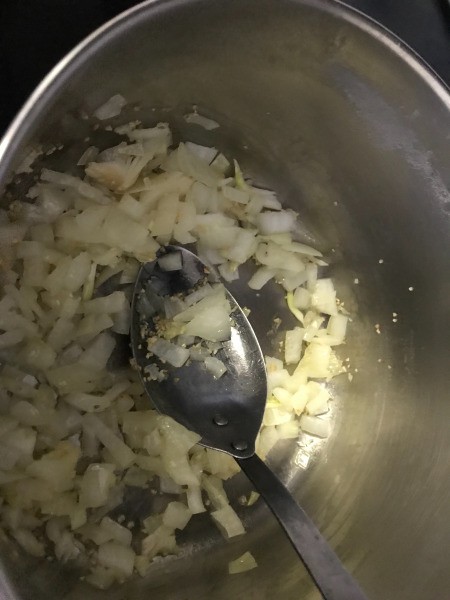 sauteing onions & garlic