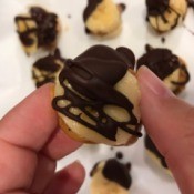 hand held Chocolate Peanut Banana Bites