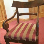 Value of a Carver Back Chair - armed chair with striped upholstery