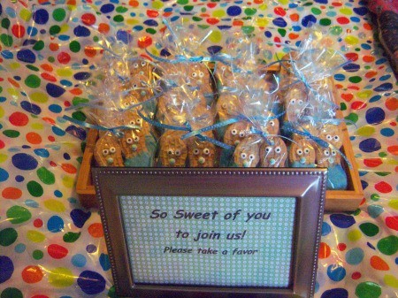 Little Peanut Baby Shower Favors - cookies in a tray with a sign