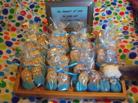 Little Peanut Baby Shower Favors - cat paw in the photo