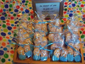 Little Peanut Baby Shower Favors - tray with bags of cookies