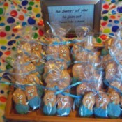 Little Peanut Baby Shower Favors - tray with bags of cookies
