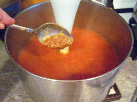 immersion blender in tomato soup