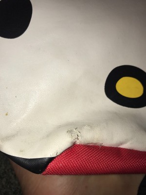 Repairing Tear in a Polyester Tote Bag - worn or torn spot on bag