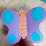Making a Paper Butterfly Puppet - finished butterfly