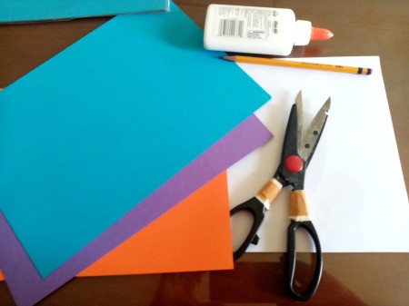 Making a Paper Butterfly Puppet - supplies