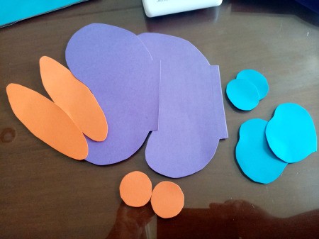 Making a Paper Butterfly Puppet - cut out two sets