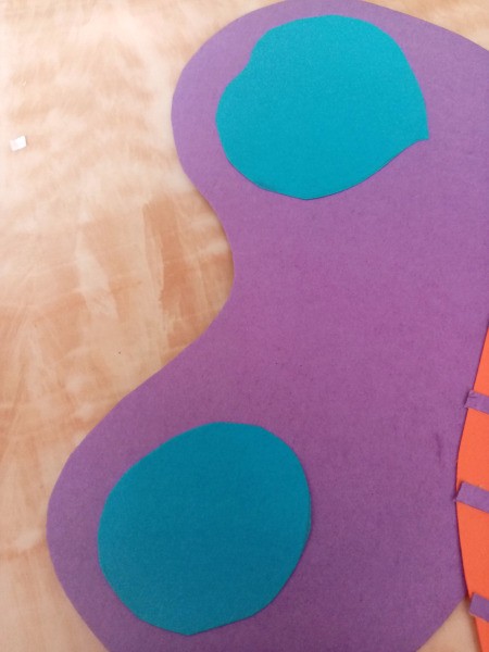 Making a Paper Butterfly Puppet - add other details to the wings