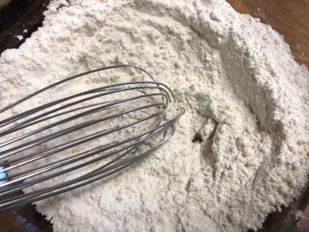 mixing flour