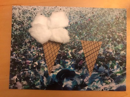 Sweet Birthday Wishes Envelope Card - glue on cotton balls to create your ice cream scoops