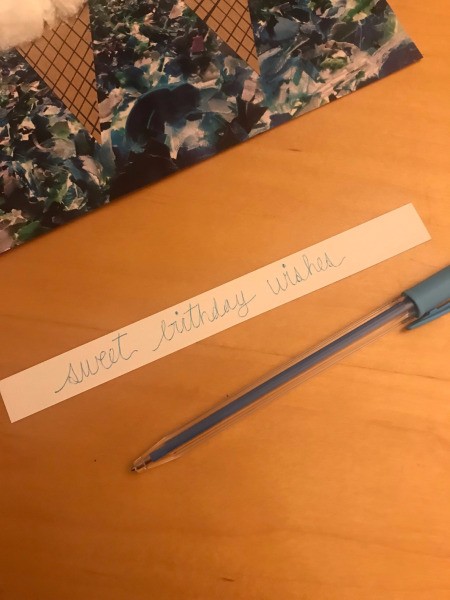 Sweet Birthday Wishes Envelope Card - write greeting on a piece of paper