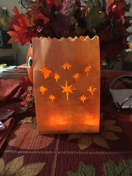 Fall or Halloween Illuminated Bags - finished luminaria