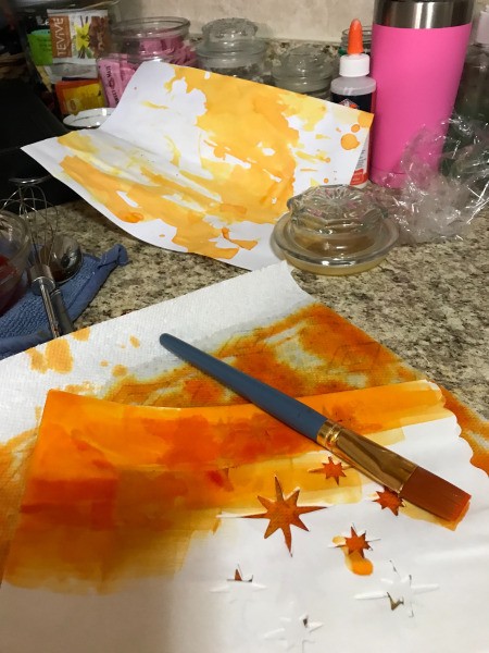 Fall or Halloween Illuminated Bags - paint brush on unfinished bag