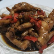 Chicken Feet Adobo on plate