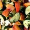 close up of Peach and Cucumber Salad