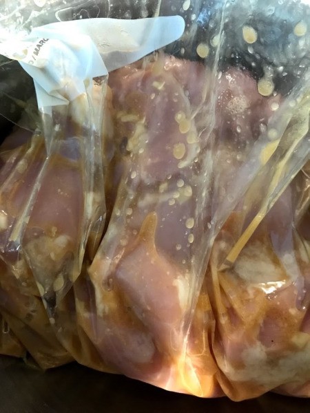 chicken added to bag